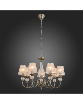 SL185.303.07 Люстра подвесная, потолочная Бронза, Прозрачный/Бежевый, Бронза E14 7*40W GRAZIA-foto5