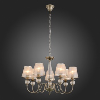 SL185.303.07 Люстра подвесная, потолочная Бронза, Прозрачный/Бежевый, Бронза E14 7*40W GRAZIA-foto5