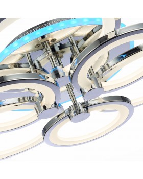 SLE500712-06RGB Светильник потолочный Хром/Белый LED 1*144W RGB 8W 3000-6000K LETO-foto6