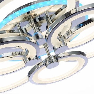 SLE500712-06RGB Светильник потолочный Хром/Белый LED 1*144W RGB 8W 3000-6000K LETO-foto6