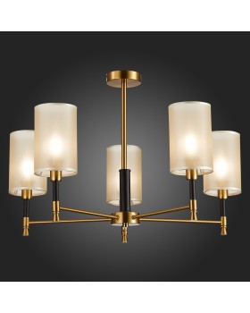 SLE300302-05 Люстра потолочная Латунь, Черный/Шампань E14 5*40W GRANZE-foto5