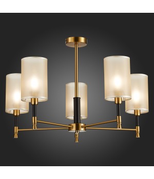 SLE300302-05 Люстра потолочная Латунь, Черный/Шампань E14 5*40W GRANZE-foto5
