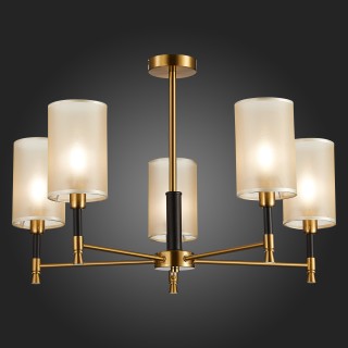 SLE300302-05 Люстра потолочная Латунь, Черный/Шампань E14 5*40W GRANZE-foto5