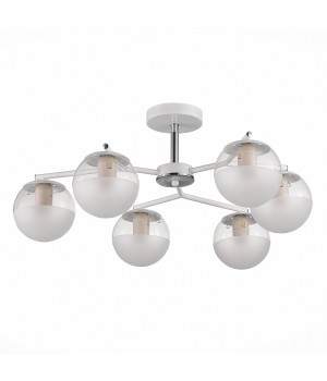 SLE106602-06 Светильник потолочный Белый, Хром/Прозрачный E27 6*60W VERONA-foto2