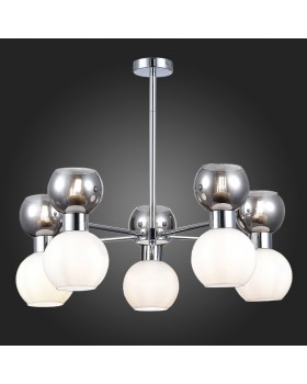 SLE1138-102-10 Люстра потолочная Хром/Белый, Дымчатый E27 10*60W THONET-foto4