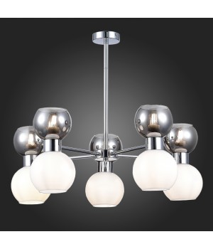 SLE1138-102-10 Люстра потолочная Хром/Белый, Дымчатый E27 10*60W THONET-foto4
