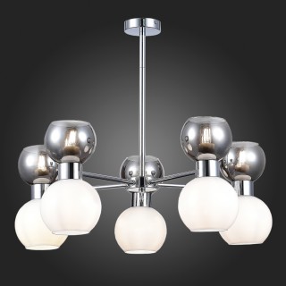 SLE1138-102-10 Люстра потолочная Хром/Белый, Дымчатый E27 10*60W THONET-foto4