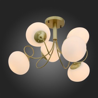 SL717.202.06 Люстра потолочная Золото/Белый E27 6*40W ACINI-foto5