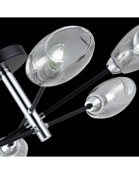 SLE155512-06 Люстра потолочная Черный, Хром/Дымчатый E14 6*40W GLOA-foto6