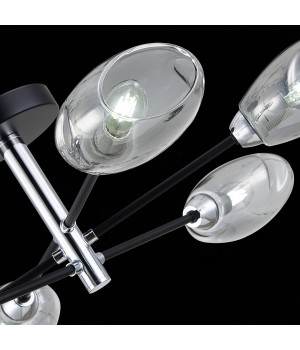 SLE155512-06 Люстра потолочная Черный, Хром/Дымчатый E14 6*40W GLOA-foto6