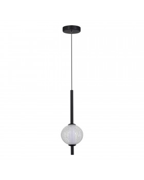SL6120.403.01 Светильник подвесной ST-Luce Черный/Прозрачное кракелированное стекло LED 1*8,5W 3000K PEEK-foto2