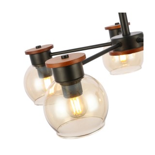 SLE108102-05 Люстра потолочная Черный, Темное дерево/Прозрачный, Янтарный E27 5*60W RASCO-foto3