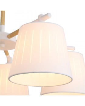 SL375.502.05 Люстра потолочная Белый, Светлое дерево/Белый E27 5*40W PASSETO-foto2