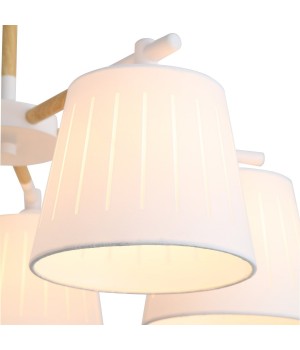 SL375.502.05 Люстра потолочная Белый, Светлое дерево/Белый E27 5*40W PASSETO-foto2