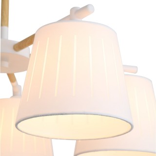 SL375.502.05 Люстра потолочная Белый, Светлое дерево/Белый E27 5*40W PASSETO-foto2