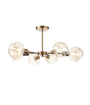 SLE155302-06 Люстра потолочная Античная медь/Янтарный E14 6*60W GENTORE-foto15