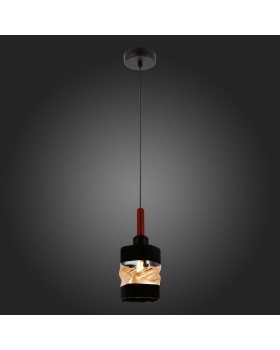 SLE114403-01 Светильник подвесной Черный, Темное дерево/Черный, Прозрачный, Янтарный E27 1*60W ABIRITTO-foto7