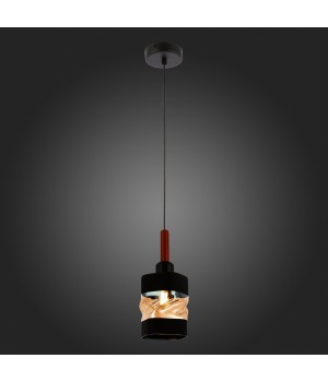 SLE114403-01 Светильник подвесной Черный, Темное дерево/Черный, Прозрачный, Янтарный E27 1*60W ABIRITTO-foto7