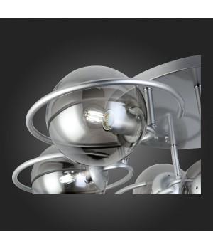 SL418.172.07 Люстра потолочная Серебристый/Дымчатый E27 7*60W GALIO-foto9