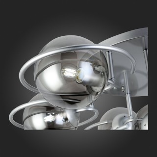 SL418.172.07 Люстра потолочная Серебристый/Дымчатый E27 7*60W GALIO-foto9