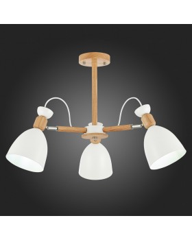 SLE103802-03 Люстра потолочная Светлое дерево, Белый/Белый E27 3*60W BALCAMO-foto7