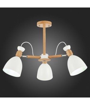SLE103802-03 Люстра потолочная Светлое дерево, Белый/Белый E27 3*60W BALCAMO-foto7