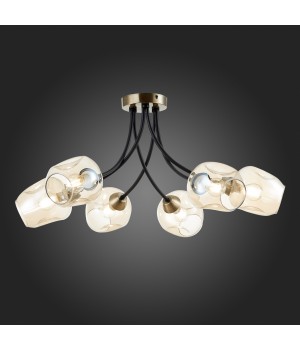 SLE205302-06 Светильник потолочный Бронза, Черный/Янтарный E14 6*40W BESANO-foto7