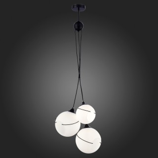 SLE103183-03 Светильник подвесной Черный/Белый E27 3*60W SATTURO-foto5