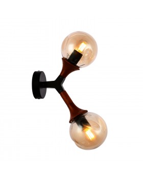 SLE109401-01 Светильник настенный Черный, Темное дерево/Прозрачный, Янтарный E27 2*60W RAQUEL-foto11