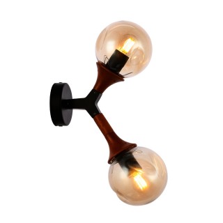 SLE109401-01 Светильник настенный Черный, Темное дерево/Прозрачный, Янтарный E27 2*60W RAQUEL-foto11