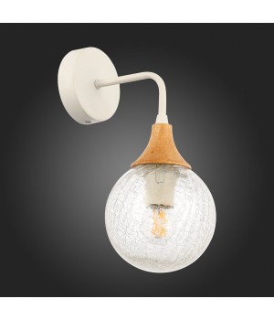 SLE109501-01 Светильник настенный Белый, Светлое дерево/Прозрачный E14 1*60W LIONE-foto4