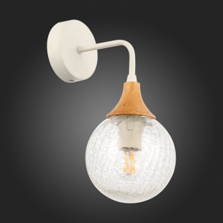 SLE109501-01 Светильник настенный Белый, Светлое дерево/Прозрачный E14 1*60W LIONE-foto4