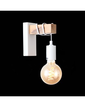 SL1142.501.01 Светильник настенный Белый, Светлое дерево E27 1*60W BAGETTI-foto6