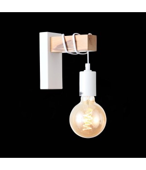 SL1142.501.01 Светильник настенный Белый, Светлое дерево E27 1*60W BAGETTI-foto6