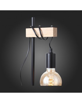 SL1142.404.01 Прикроватная лампа Черный, Светлое дерево E27 1*60W BAGETTI-foto8