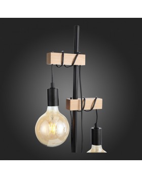 SL1142.405.01 Торшер Черный, Светлое дерево E27 2*60W BAGETTI-foto8