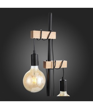 SL1142.405.01 Торшер Черный, Светлое дерево E27 2*60W BAGETTI-foto8