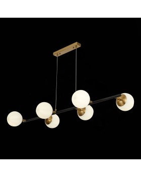 SLE220403-06 Люстра подвесная Черный, Латунь/Белый E27 6*60W FORLI-foto5