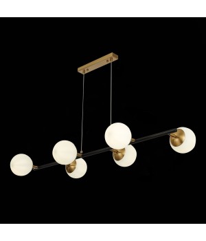 SLE220403-06 Люстра подвесная Черный, Латунь/Белый E27 6*60W FORLI-foto5