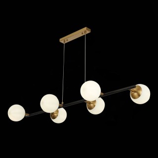 SLE220403-06 Люстра подвесная Черный, Латунь/Белый E27 6*60W FORLI-foto5