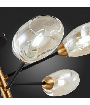 SLE155502-06 Люстра потолочная Черный, Латунь/Янтарный E14 6*40W GLOA-foto3