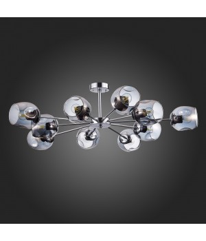 SLE155402-10 Люстра потолочная Хром/Дымчатый E27 10*60W PALLO-foto8
