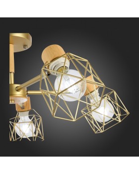 SLE110402-05 Люстра потолочная Золотистый, Светлое дерево/Золотистый E27 5*40W STELITTO-foto18