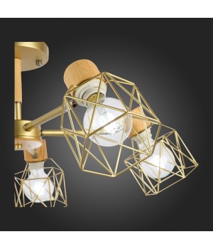 SLE110402-05 Люстра потолочная Золотистый, Светлое дерево/Золотистый E27 5*40W STELITTO-foto18