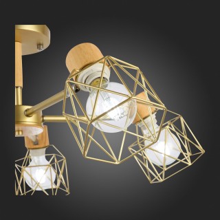 SLE110402-05 Люстра потолочная Золотистый, Светлое дерево/Золотистый E27 5*40W STELITTO-foto18