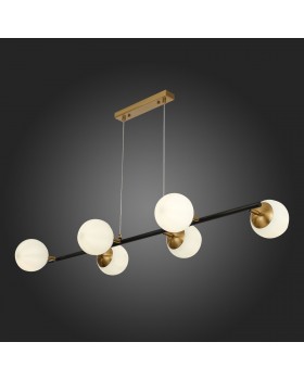 SLE220403-06 Люстра подвесная Черный, Латунь/Белый E27 6*60W FORLI-foto6