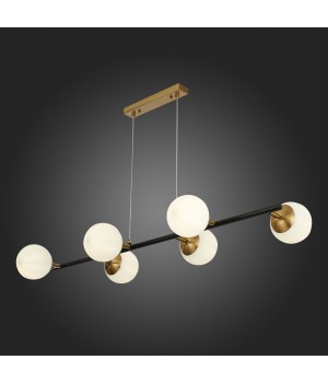 SLE220403-06 Люстра подвесная Черный, Латунь/Белый E27 6*60W FORLI-foto6