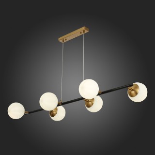 SLE220403-06 Люстра подвесная Черный, Латунь/Белый E27 6*60W FORLI-foto6