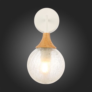 SLE109501-01 Светильник настенный Белый, Светлое дерево/Прозрачный E14 1*60W LIONE-foto12