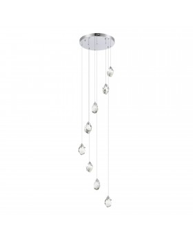SL6114.103.08 Светильник подвесной ST-Luce Хром/Прозрачный LED 8*3W 3000K CASCATO-foto2